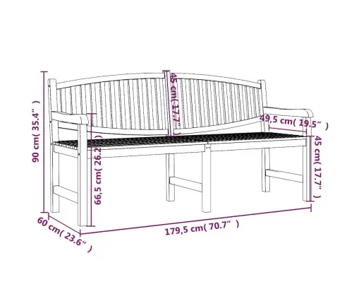 Aiapink, 179,5 X 60 X 90 cm Tiikpuu