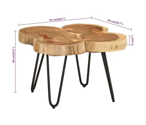 Kafijas Galdiņš, 36 Cm, 4 Stumbri, Akācijas Masīvkoks Vidaxl Kafijas Galdiņš, 36 Cm, 4 Stumbri, Akācijas Masīvkoks Vidaxl