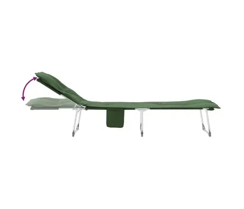 Kokkupandav Päevitustool, Tumeroheline, Kangas