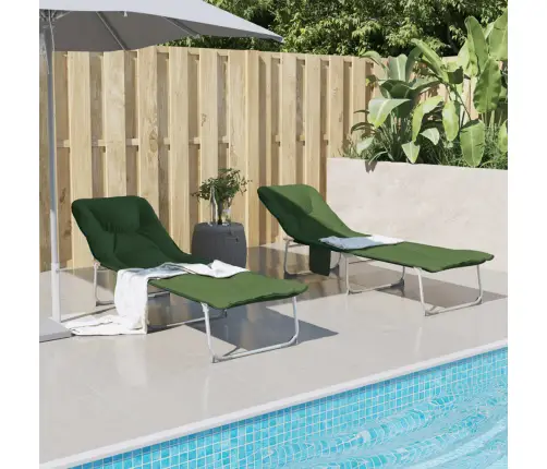 Kokkupandav Päevitustool, Tumeroheline, Kangas