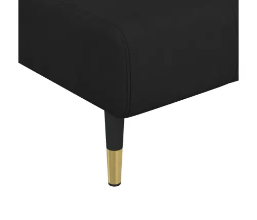 L Formos Sofa-Lova, Juodos Spalvos, 275X140X70cm Aksomas