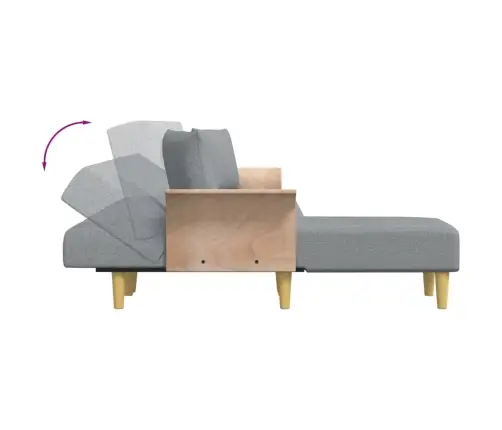 L-Kujuline Diivanvoodi, Helehall, 279 X 140 X 70 cm Kangas