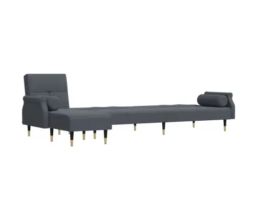 L-Formas Dīvāngulta, Tumši Pelēka, 271X140X70 Cm, Samts Vidaxl