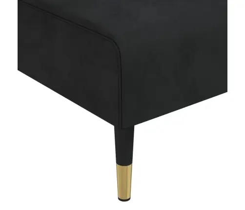 L Formos Sofa-Lova, Juodos Spalvos, 271X140X70cm Aksomas