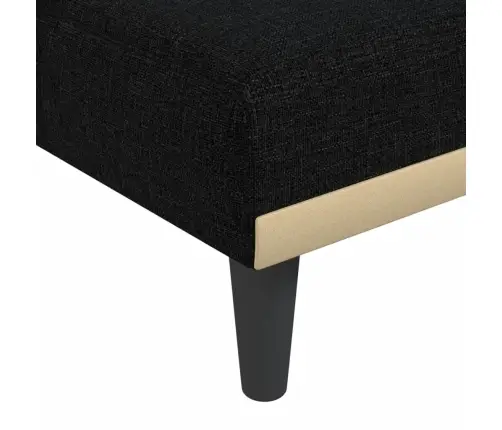 L-Formas Dīvāngulta, Melna, 255X140X70 Cm, Audums Vidaxl