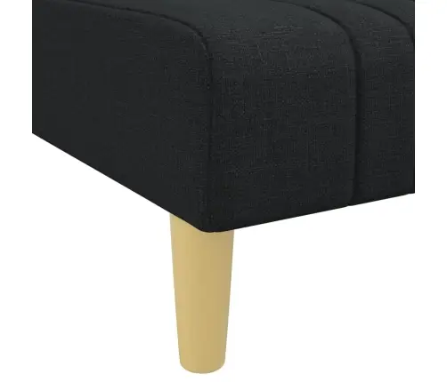 L-Formas Dīvāngulta, Melna, 255X140X70 Cm, Audums Vidaxl