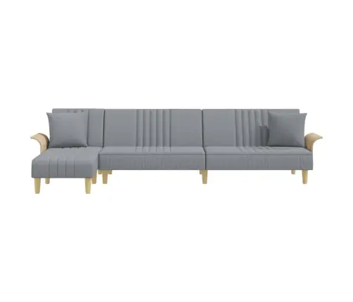L Formos Sofa-Lova, Šviesiai Pilka, 279X140X70cm Audinys
