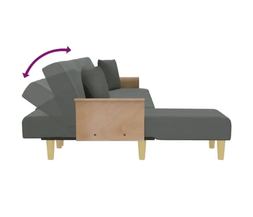 L-Formas Dīvāngulta, Tumši Pelēka, 279X140X70 Cm, Audums Vidaxl