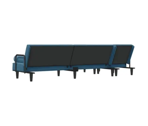 L-Kujuline Diivanvoodi, Sinine, 260 X 140 X 70 cm Samet L-Kujuline Diivanvoodi, Sinine, 260 X 140 X 70 cm Samet