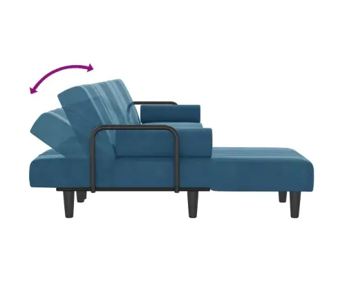 L-Kujuline Diivanvoodi, Sinine, 260 X 140 X 70 cm Samet L-Kujuline Diivanvoodi, Sinine, 260 X 140 X 70 cm Samet