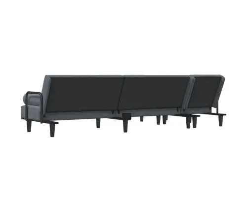 L-Formas Dīvāngulta, Tumši Pelēka, 260X140X70 Cm, Samts Vidaxl