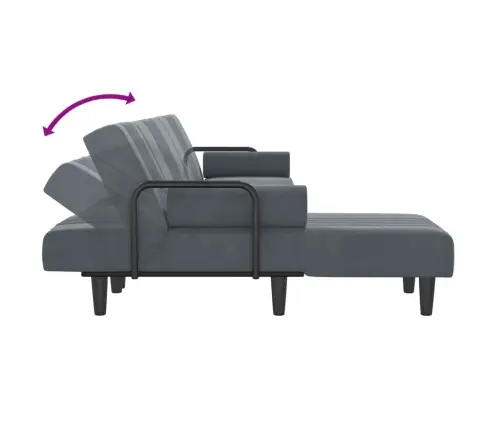 L-Formas Dīvāngulta, Tumši Pelēka, 260X140X70 Cm, Samts Vidaxl