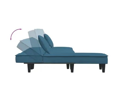L Formos Sofa-Lova, Mėlynos Spalvos, 255X140X70cm Aksomas