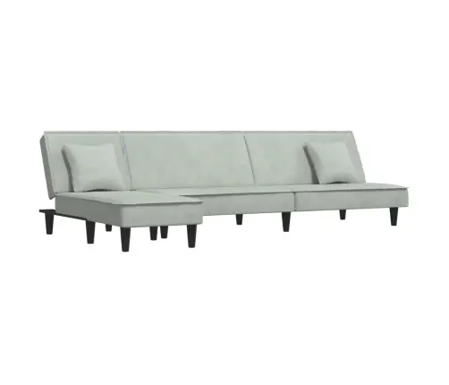 L-Formas Dīvāngulta, Gaiši Pelēka, 255X140X70 Cm, Samts Vidaxl