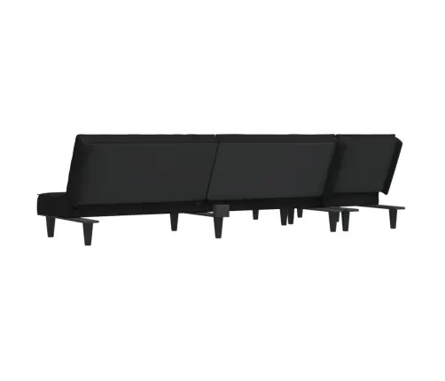 L-Formas Dīvāngulta, Melna, 255X140X70 Cm, Audums Vidaxl