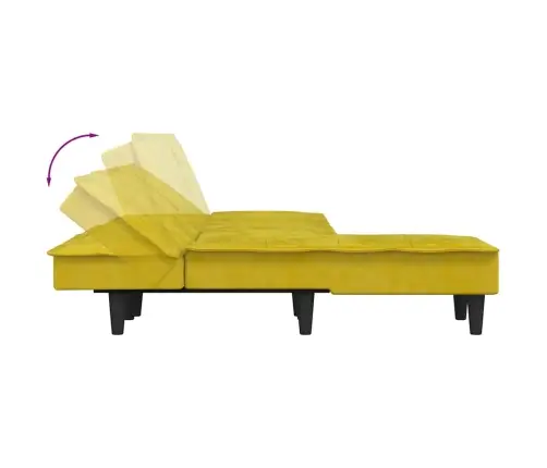 L-Formas Dīvāngulta, Dzeltens, 255X140X70 Cm, Samts Vidaxl