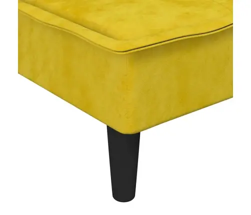 L-Formas Dīvāngulta, Dzeltens, 255X140X70 Cm, Samts Vidaxl