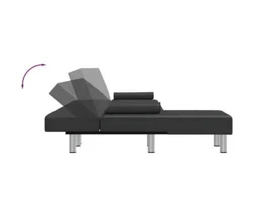 L-Formas Dīvāngulta, Melna, 255X140X70 Cm, Mākslīgā Āda Vidaxl