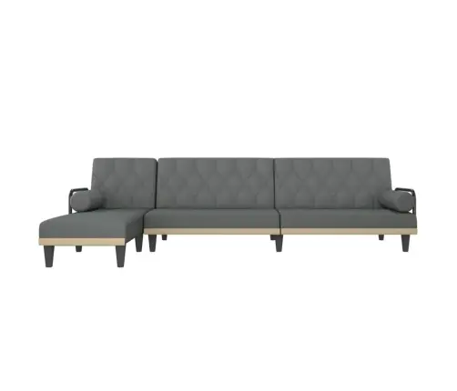 L Formos Sofa-Lova, Tamsiai Pilka, 260X140X70cm Audinys