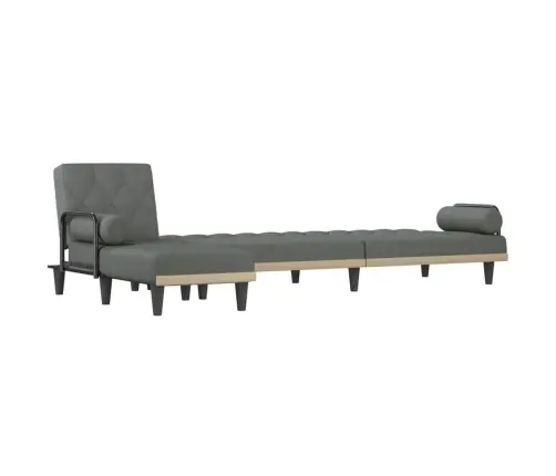 L Formos Sofa-Lova, Tamsiai Pilka, 260X140X70cm Audinys