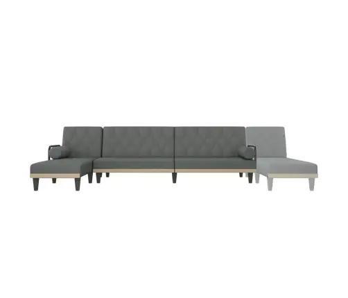 L Formos Sofa-Lova, Tamsiai Pilka, 260X140X70cm Audinys