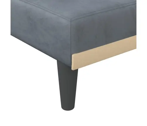 L Formos Sofa-Lova, Tamsiai Pilka, 271X140X70cm Aksomas