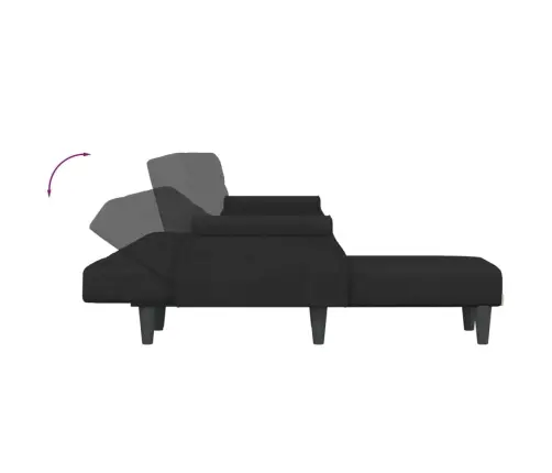 L Formos Sofa-Lova, Juodos Spalvos, 271X140X70cm Aksomas