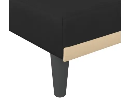 L Formos Sofa-Lova, Juodos Spalvos, 271X140X70cm Aksomas