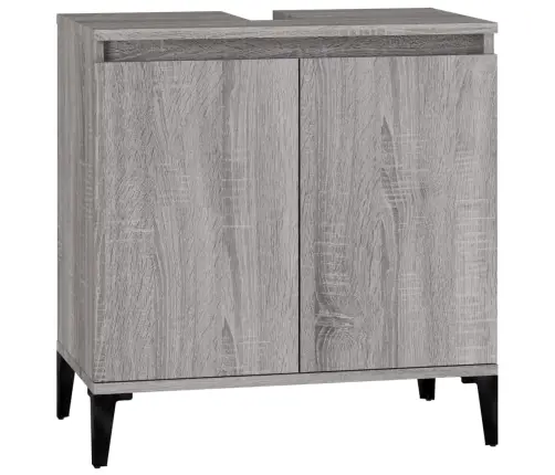 3-Daļīgs Vannasistabas Mēbeļu Komplekts, Pelēka Ozolkoka Krāsa Vidaxl 3-Daļīgs Vannasistabas Mēbeļu Komplekts, Pelēka Ozolkoka Krāsa Vidaxl