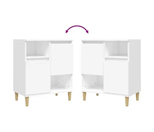 Puhvetkapid 2 Tk, Valge, 60 X 35 X 70 cm Tehispuit