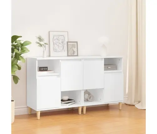 Puhvetkapid 2 Tk, Valge, 60 X 35 X 70 cm Tehispuit