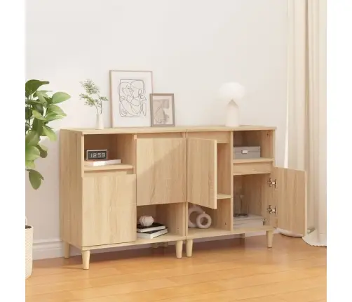 Šoninės Spintelės, 2Vnt., Ąžuolo, 60X35X70cm Apdirbta Mediena