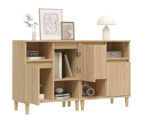 Šoninės Spintelės, 2Vnt., Ąžuolo, 60X35X70cm Apdirbta Mediena