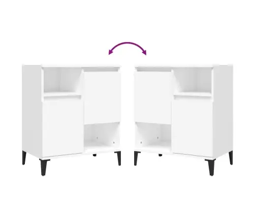 Puhvetkapid 2 Tk, Valge, 60 X 35 X 70 cm Tehispuit