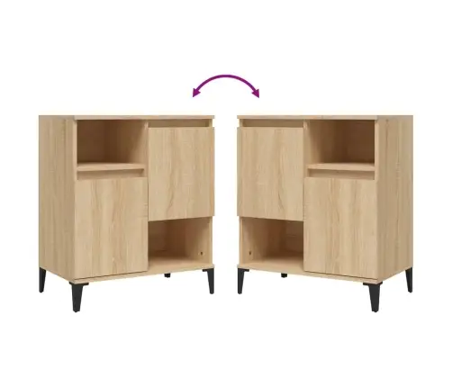 Kumodes, 2 Gab., Ozolkoka Krāsā, 60X35X70 Cm, Inženierijas Koks Vidaxl