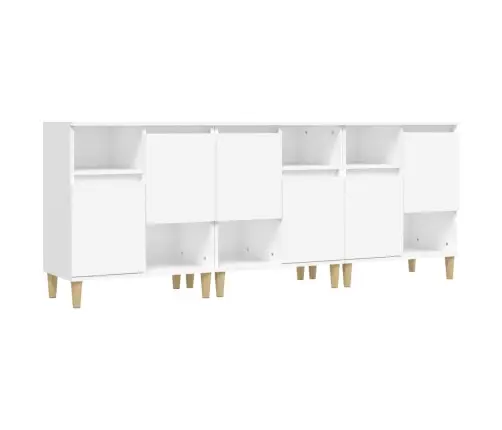 Kumodes, 3 Gab., Baltas, 60X35X70 Cm, Inženierijas Koks Vidaxl