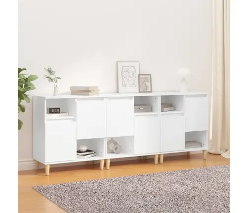 Kumodes, 3 Gab., Baltas, 60X35X70 Cm, Inženierijas Koks Vidaxl