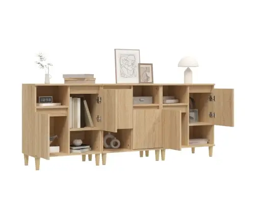 Kumodes, 3 Gab., Ozolkoka Krāsā, 60X35X70 Cm, Inženierijas Koks Vidaxl Kumodes, 3 Gab., Ozolkoka Krāsā, 60X35X70 Cm, Inženierijas Koks Vidaxl