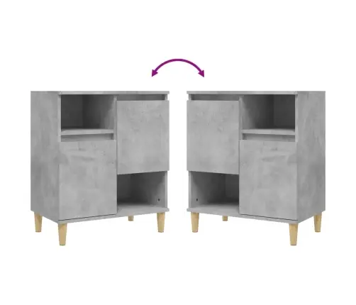 Kumodes, 3 Gab., Betona Pelēkas, 60X35X70 Cm, Inženierijas Koks Vidaxl