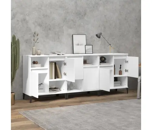 Kumodes, 3 Gab., Baltas, 60X35X70 Cm, Inženierijas Koks Vidaxl