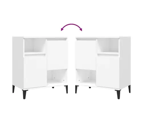 Kumodes, 3 Gab., Baltas, 60X35X70 Cm, Inženierijas Koks Vidaxl