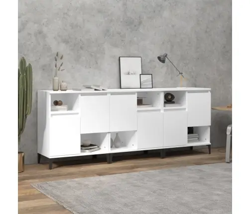 Kumodes, 3 Gab., Baltas, 60X35X70 Cm, Inženierijas Koks Vidaxl