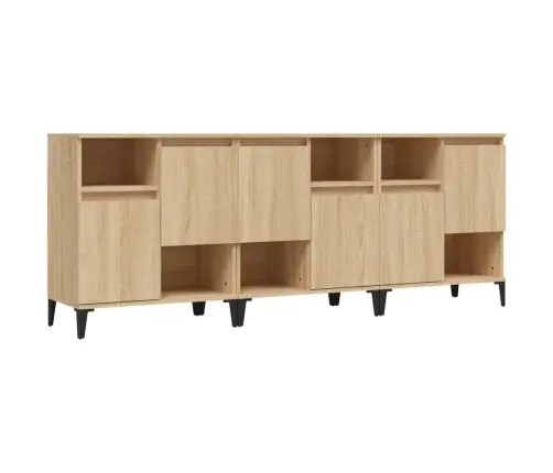 Puhvetkapid 3 Tk, Sonoma Tamm, 60 X 35 X 70 cm Tehispuit