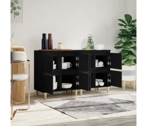 Kumodes, 2 Gab., Melnas, 60X35X70 Cm, Inženierijas Koks Vidaxl