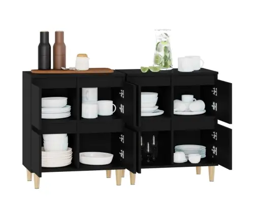 Kumodes, 2 Gab., Melnas, 60X35X70 Cm, Inženierijas Koks Vidaxl