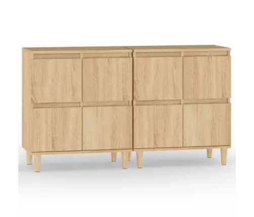 Šoninės Spintelės, 2Vnt., Ąžuolo, 60X35X70cm Apdirbta Mediena