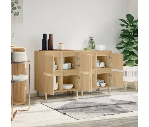 Šoninės Spintelės, 2Vnt., Ąžuolo, 60X35X70cm Apdirbta Mediena