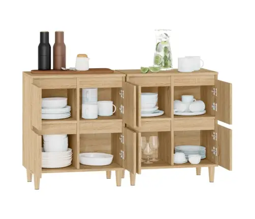 Šoninės Spintelės, 2Vnt., Ąžuolo, 60X35X70cm Apdirbta Mediena