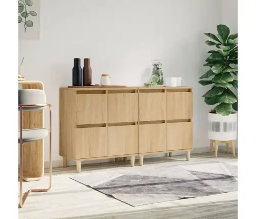 Šoninės Spintelės, 2Vnt., Ąžuolo, 60X35X70cm Apdirbta Mediena