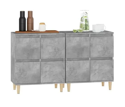 Kumodes, 2 Gab., Betona Pelēkas, 60X35X70 Cm, Inženierijas Koks Vidaxl